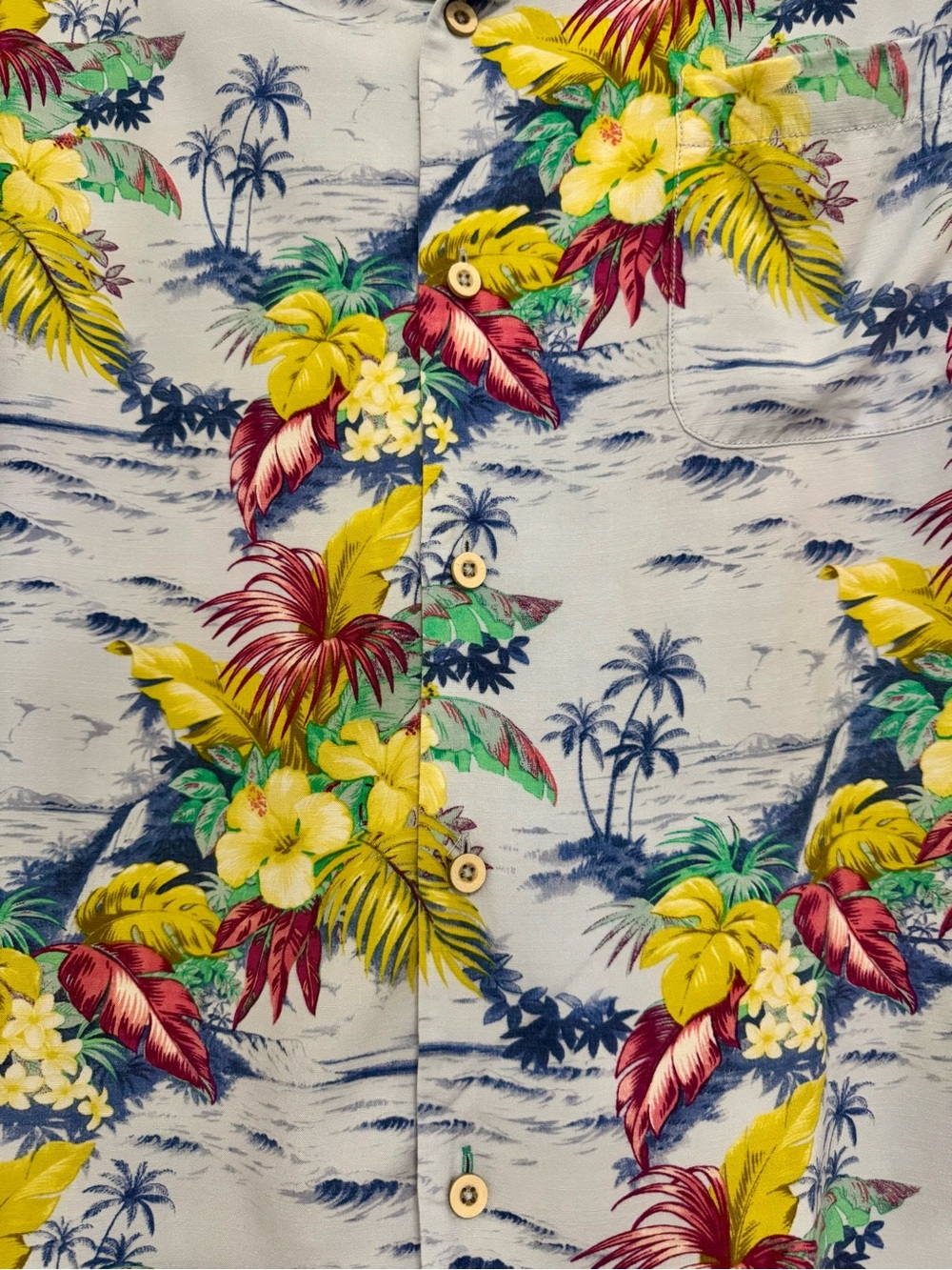 Tommy Bahama Hawaiian Camp Shirt Mens XL Blue Tropical Beach Floral Rayon - Picture 6 of 10